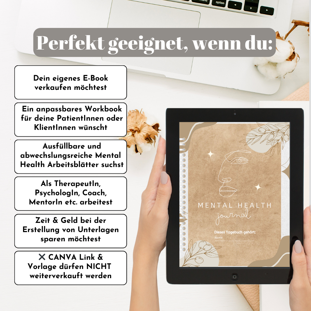 Mental Health Journal Canva Vorlage