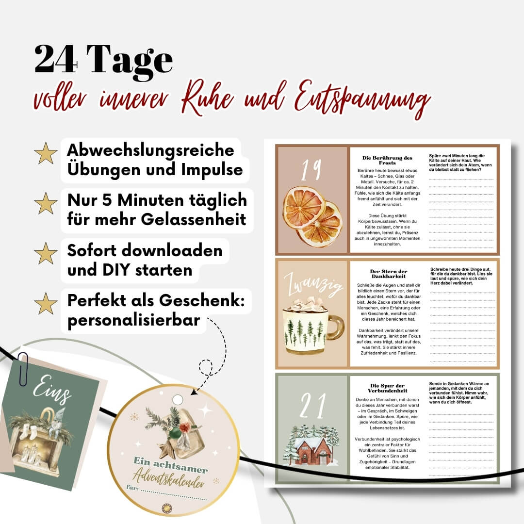 Achtsamkeit Adventskalender für Erwachsene 2025