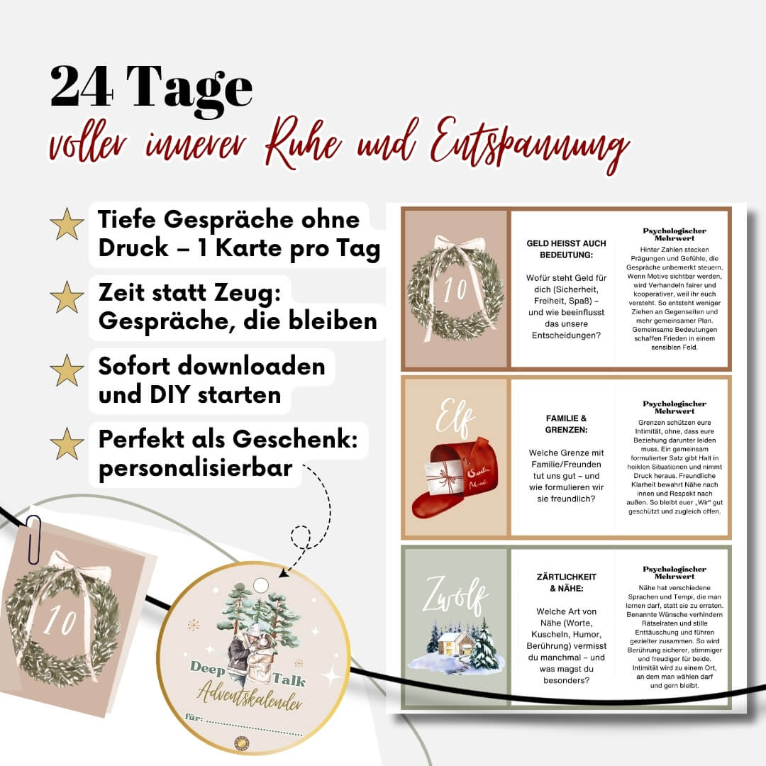 Deep Talk Adventskalender für Paare 2025