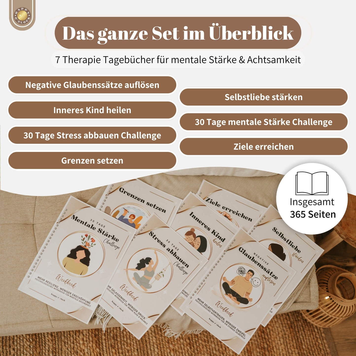 Therapie Tagebuch Set für mentale Stärke & Achtsamkeit