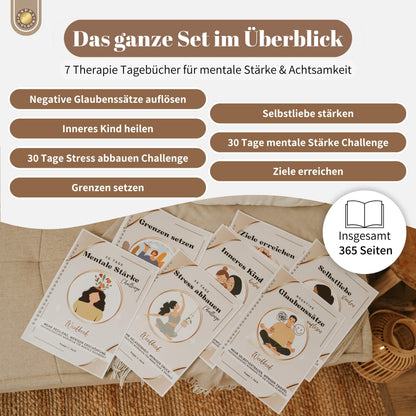 Therapie Tagebuch Set für mentale Stärke & Achtsamkeit