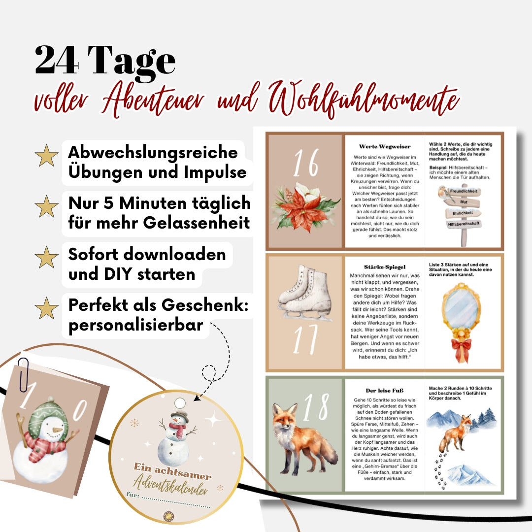 Achtsamkeit Adventskalender für Kinder 2025 (7-12 Jahre)