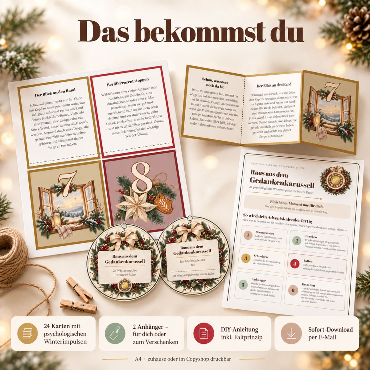 DIY Adventskalender für Erwachsene 2026 – Raus aus dem Gedankenkarussell