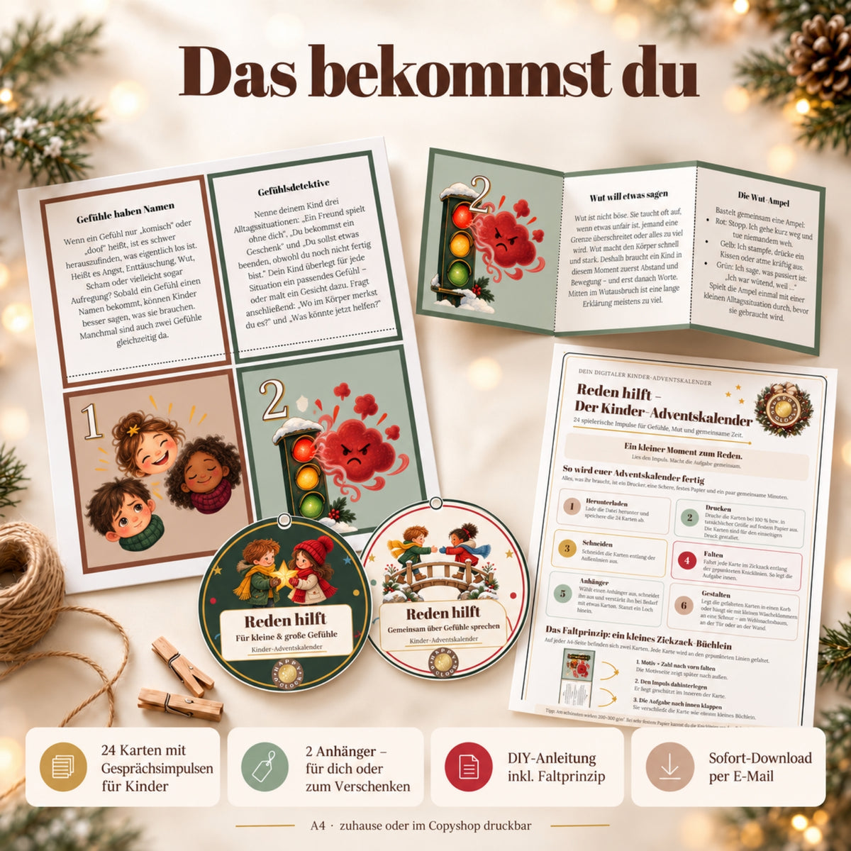 DIY Adventskalender für Kinder 2026 – Reden hilft